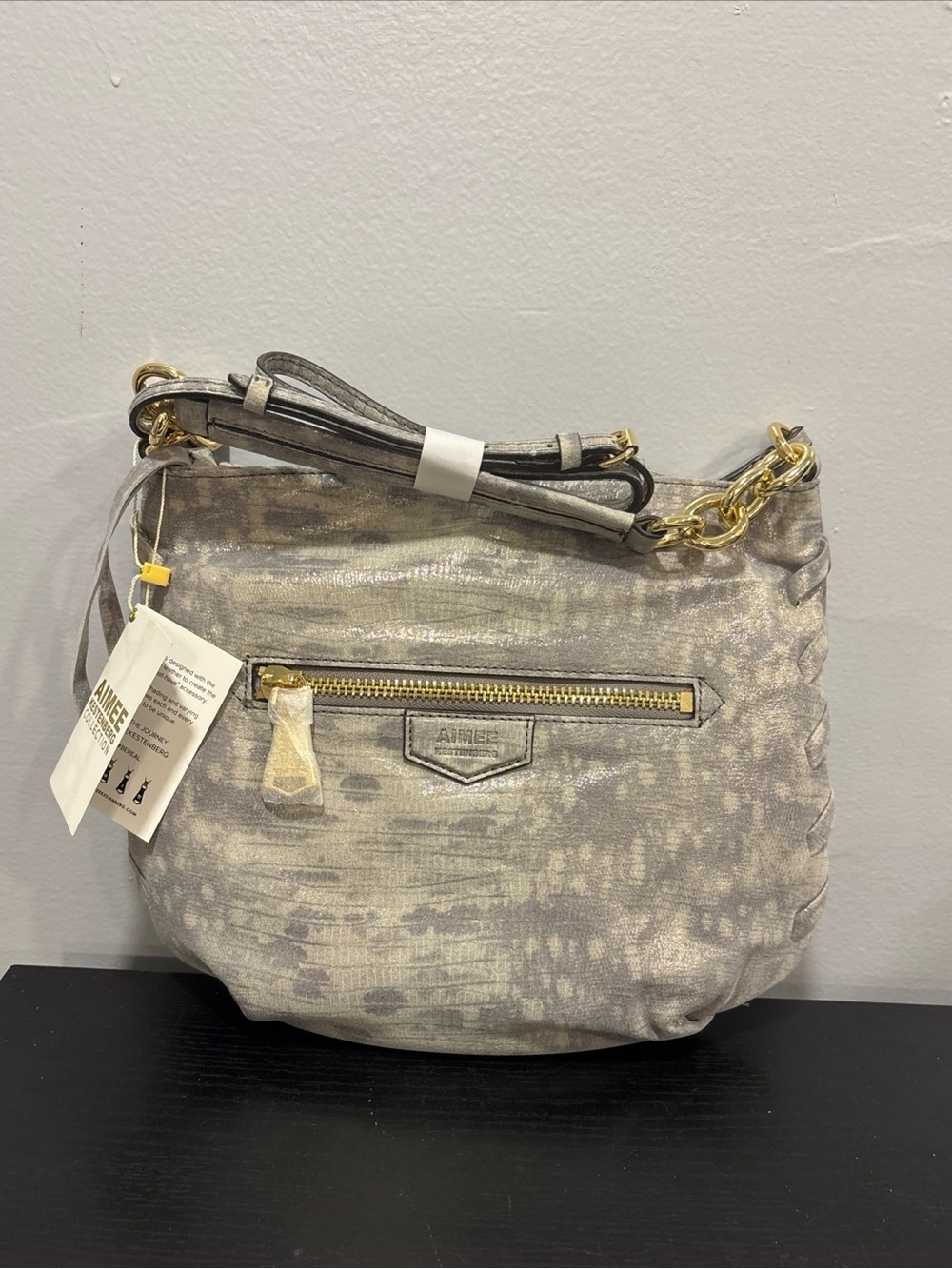 Aimee Kestenberg Metallic iridescent  crossbody purse Gold Hardware new bag